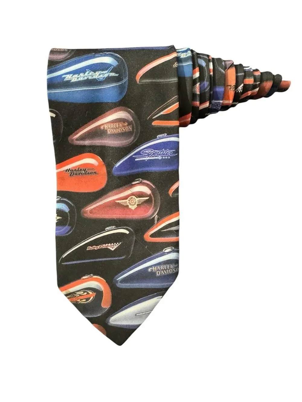 Ralph Marlin Harley Davidson Photographic Tanks 1999 Vintage Novelty Necktie